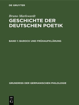 cover image of Barock und Frühaufklärung